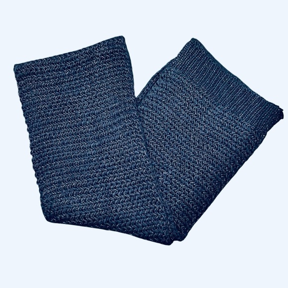 LOFT metallic blue chunky knit scarf - Picture 2 of 8